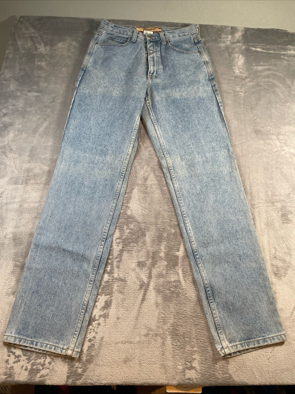 Vintage Z Cavaricci Mens Size 31x32 Light Blue Straight Jeans USA Fabric 90s Y2K